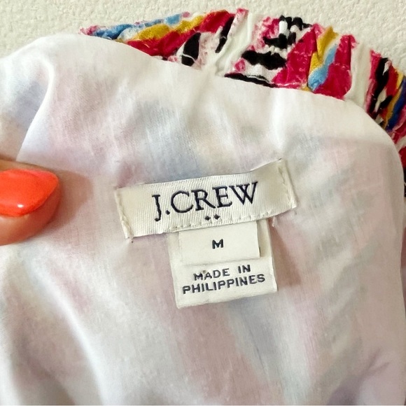 J. Crew One-Shoulder Linen-Blend Dress Tropical Floral Print Size Medium NEW - Picture 11 of 14